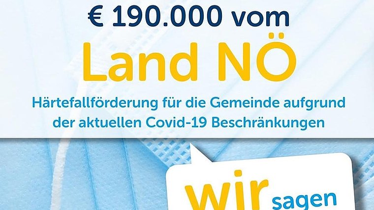 Bedarfszuweisung - €190000 vom Land NÖ