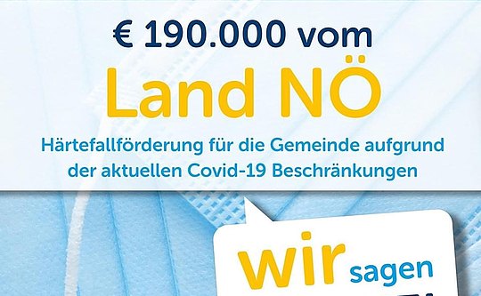 Bedarfszuweisung - €190000 vom Land NÖ